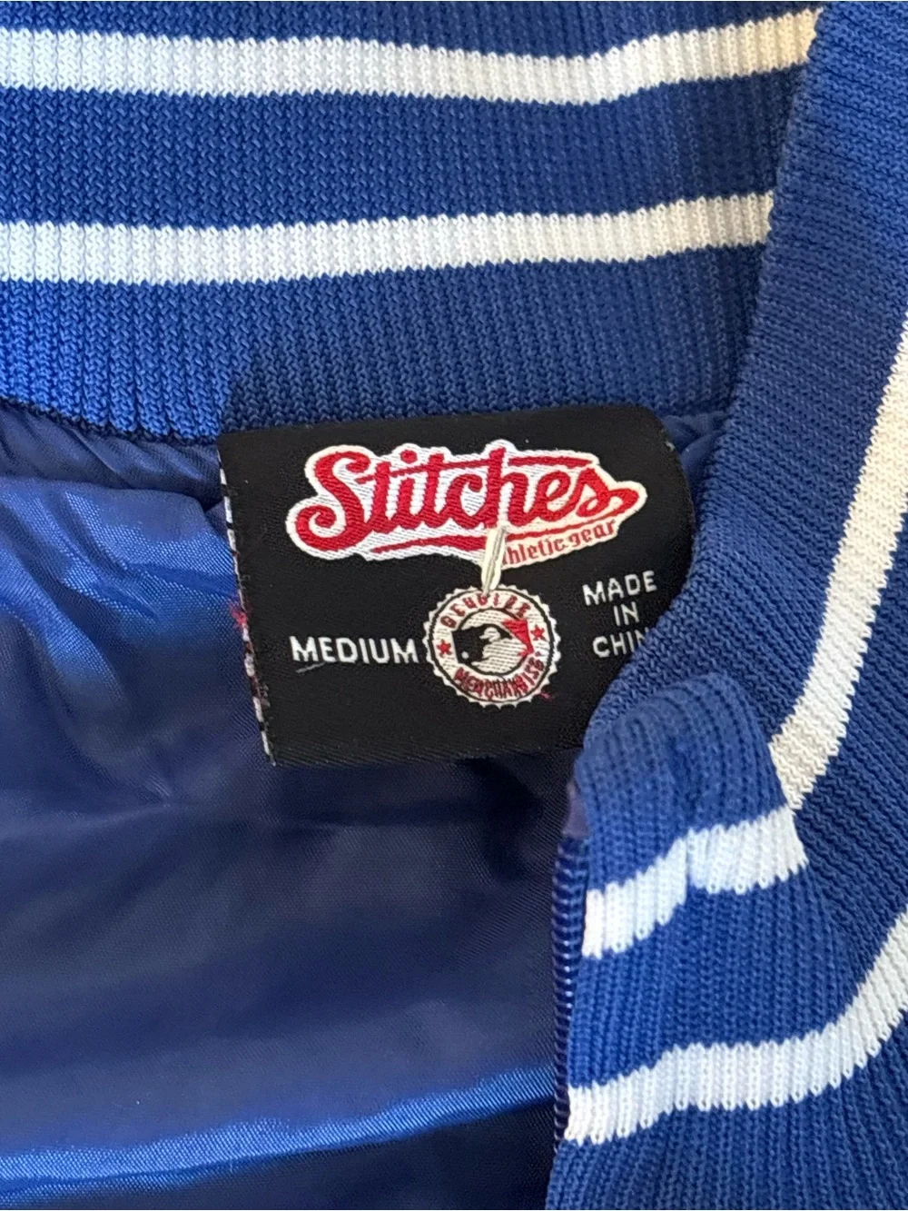 Los Angeles Dodgers MLB Stitches Blue Full Zip Varsity Jacket Men's Medium
